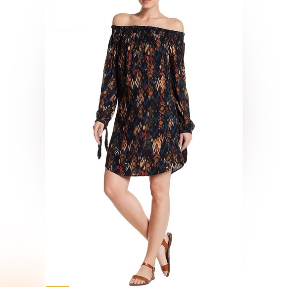 beachlunchlounge Off Shoulder Mae Boho Dress Womens Size Small - Picture 1 of 11